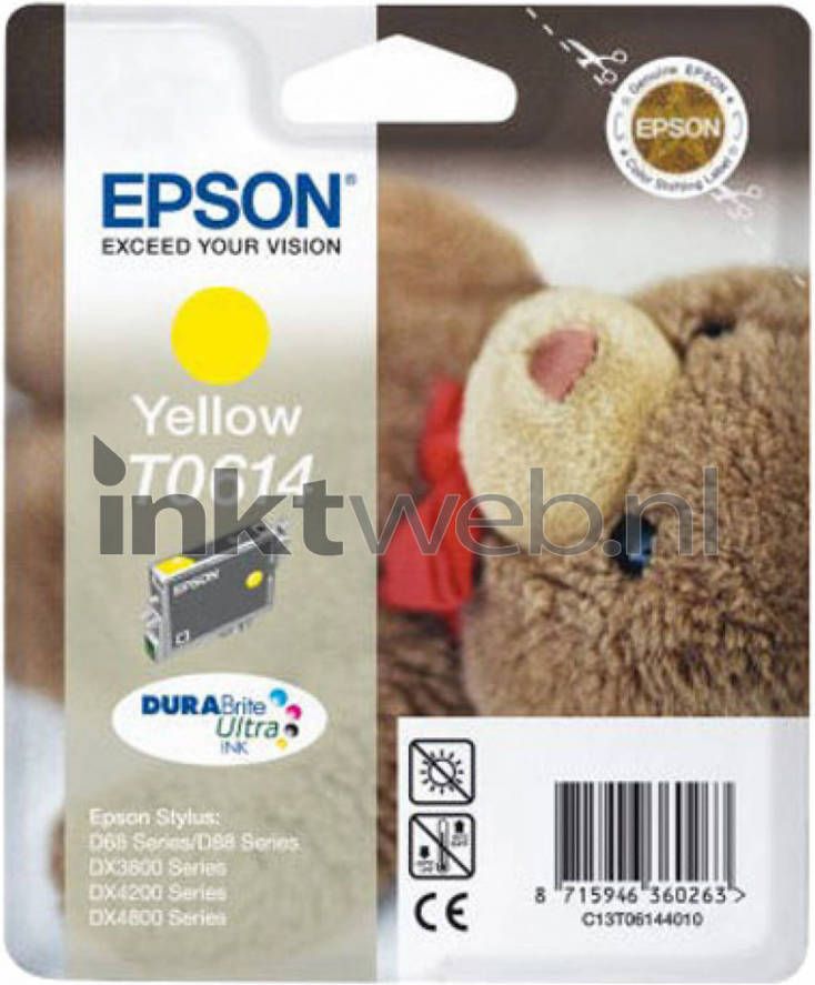 Epson inktcartridge T0614, 250 pagina&apos, s, OEM C13T06144010, geel online kopen