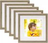 VidaXL Fotolijsten 5 st voor 20x20 cm foto 3D 28x28 cm donkerhoutkleur online kopen