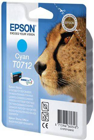 Epson inktcartridge T0712, 345 pagina&apos, s, OEM C13T07124012, cyaan online kopen