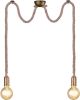 Trio international Hanglamp Cord touwlamp 2 lichts brons 310100204 online kopen