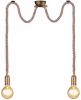 Trio international Hanglamp Cord touwlamp 2 lichts brons 310100204 online kopen