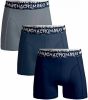 Muchachomalo boxershort Solid set van 3 d.blauw/blauw/grijs online kopen
