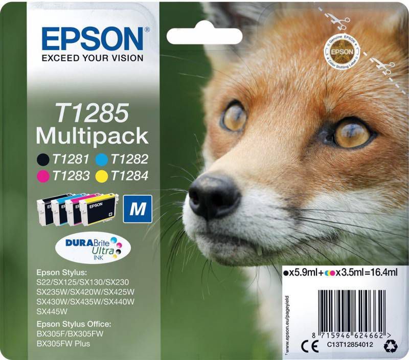 Epson inktcartridge T1285, 140 225 pagina&apos, s, OEM C13T12854012, 4 kleuren online kopen