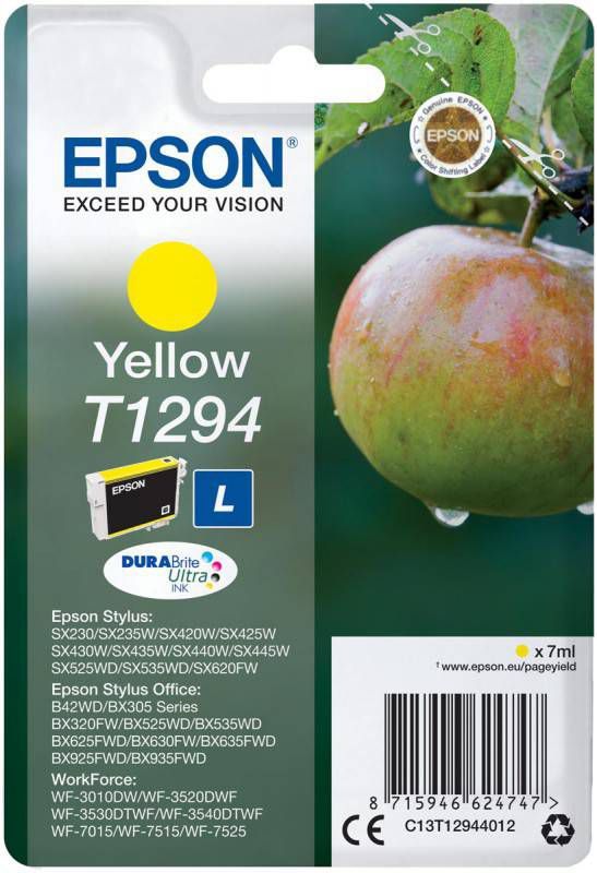 Epson inktcartridge T1294, 515 pagina&apos, s, OEM C13T12944012, geel online kopen